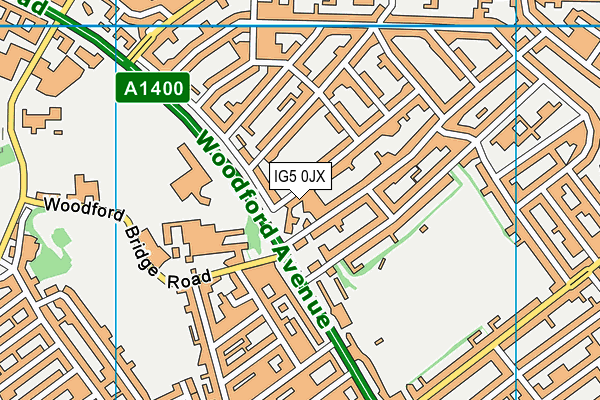 IG5 0JX map - OS VectorMap District (Ordnance Survey) IG5 0JX map - OS VectorMap District (Ordnance Survey)