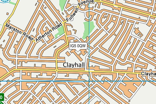 IG5 0QW map - OS VectorMap District (Ordnance Survey)