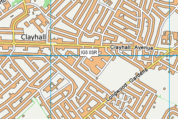 IG5 0SR map - OS VectorMap District (Ordnance Survey)