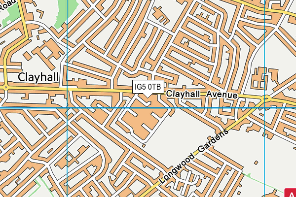 IG5 0TB map - OS VectorMap District (Ordnance Survey)