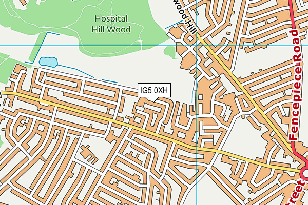 IG5 0XH map - OS VectorMap District (Ordnance Survey) IG5 0XH map - OS VectorMap District (Ordnance Survey)