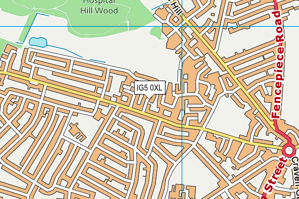 IG5 0XL map - OS VectorMap District (Ordnance Survey) IG5 0XL map - OS VectorMap District (Ordnance Survey)