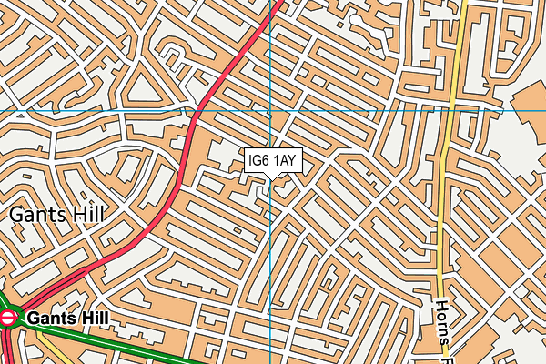 IG6 1AY map - OS VectorMap District (Ordnance Survey) IG6 1AY map - OS VectorMap District (Ordnance Survey)