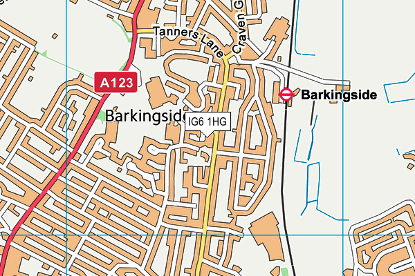 IG6 1HG map - OS VectorMap District (Ordnance Survey)