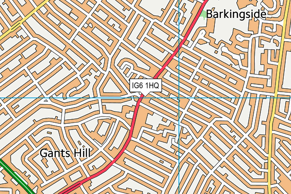 IG6 1HQ map - OS VectorMap District (Ordnance Survey) IG6 1HQ map - OS VectorMap District (Ordnance Survey)