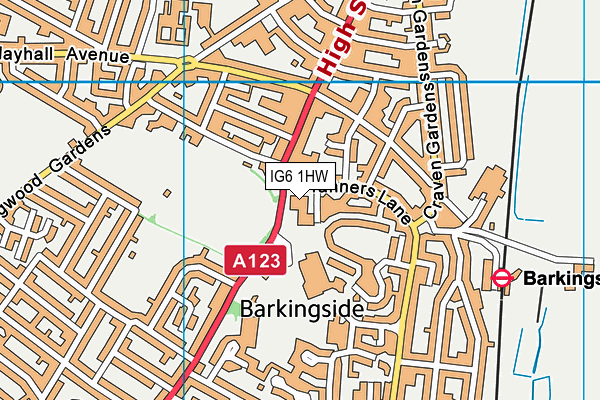 IG6 1HW map - OS VectorMap District (Ordnance Survey) IG6 1HW map - OS VectorMap District (Ordnance Survey)