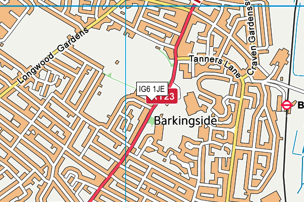 IG6 1JE map - OS VectorMap District (Ordnance Survey) IG6 1JE map - OS VectorMap District (Ordnance Survey)
