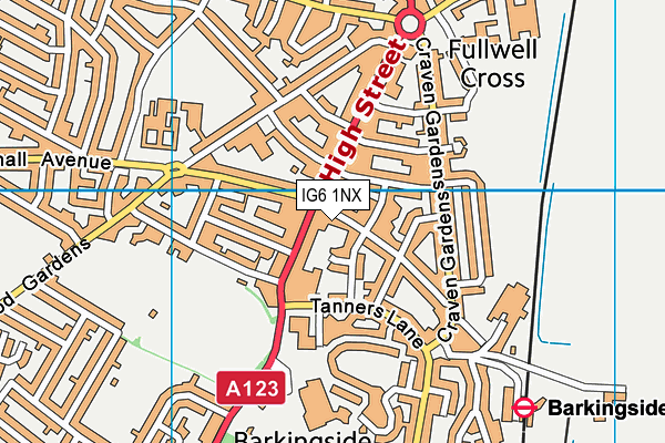 IG6 1NX map - OS VectorMap District (Ordnance Survey) IG6 1NX map - OS VectorMap District (Ordnance Survey)