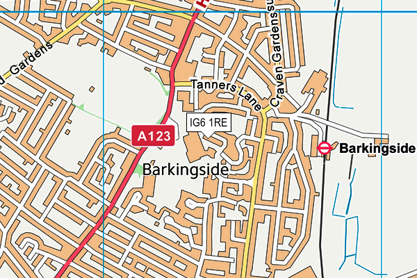 IG6 1RE map - OS VectorMap District (Ordnance Survey) IG6 1RE map - OS VectorMap District (Ordnance Survey)