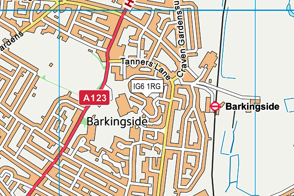IG6 1RG map - OS VectorMap District (Ordnance Survey)