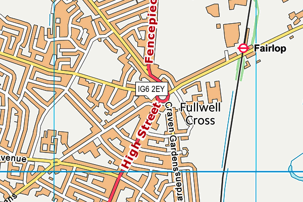 IG6 2EY map - OS VectorMap District (Ordnance Survey) IG6 2EY map - OS VectorMap District (Ordnance Survey)