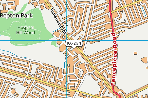 IG6 2GN map - OS VectorMap District (Ordnance Survey) IG6 2GN map - OS VectorMap District (Ordnance Survey)