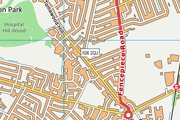 IG6 2QJ map - OS VectorMap District (Ordnance Survey) IG6 2QJ map - OS VectorMap District (Ordnance Survey)