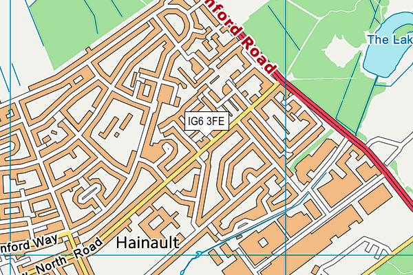 IG6 3FE map - OS VectorMap District (Ordnance Survey) IG6 3FE map - OS VectorMap District (Ordnance Survey)