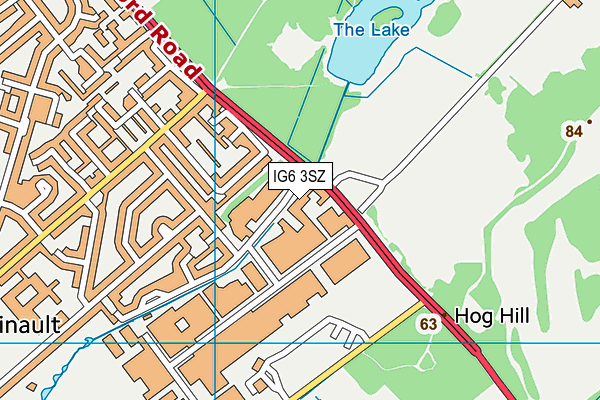 IG6 3SZ map - OS VectorMap District (Ordnance Survey) IG6 3SZ map - OS VectorMap District (Ordnance Survey)