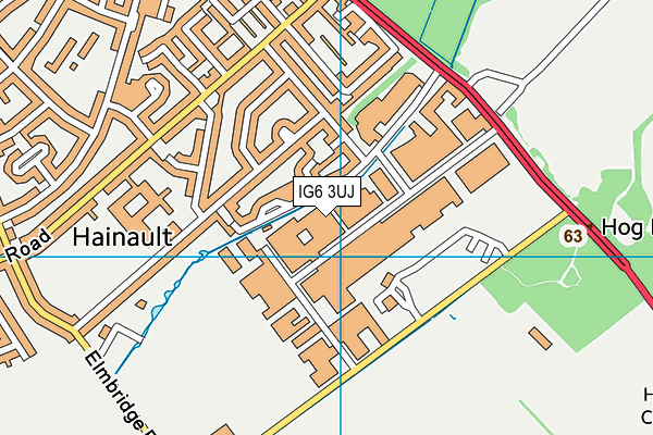 IG6 3UJ map - OS VectorMap District (Ordnance Survey) IG6 3UJ map - OS VectorMap District (Ordnance Survey)