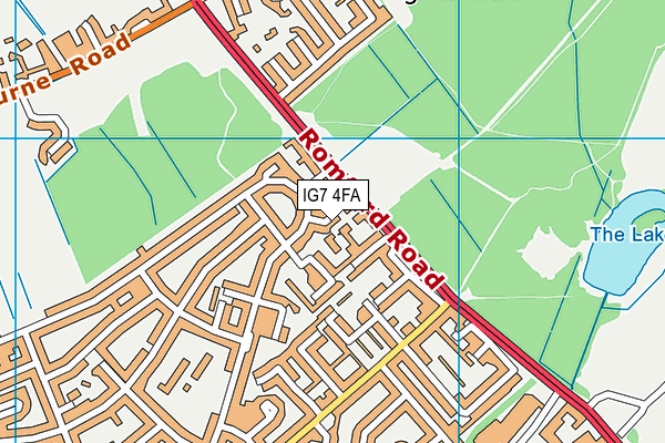 IG7 4FA map - OS VectorMap District (Ordnance Survey) IG7 4FA map - OS VectorMap District (Ordnance Survey)