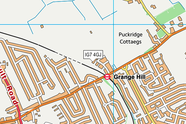 IG7 4GJ map - OS VectorMap District (Ordnance Survey) IG7 4GJ map - OS VectorMap District (Ordnance Survey)