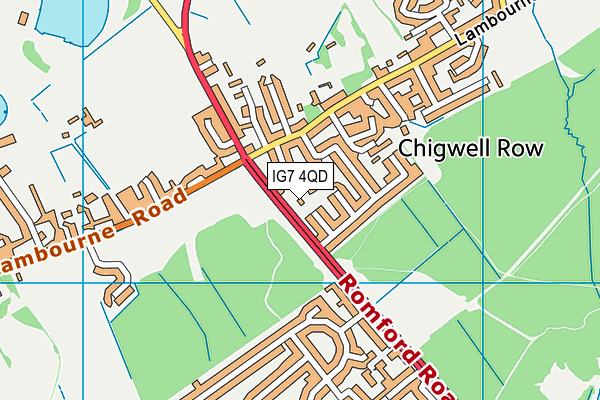 IG7 4QD map - OS VectorMap District (Ordnance Survey) IG7 4QD map - OS VectorMap District (Ordnance Survey)