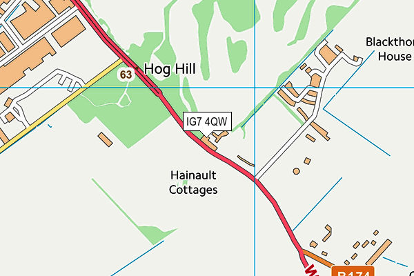 IG7 4QW map - OS VectorMap District (Ordnance Survey) IG7 4QW map - OS VectorMap District (Ordnance Survey)