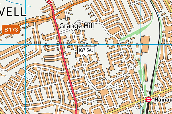 IG7 5AJ map - OS VectorMap District (Ordnance Survey)