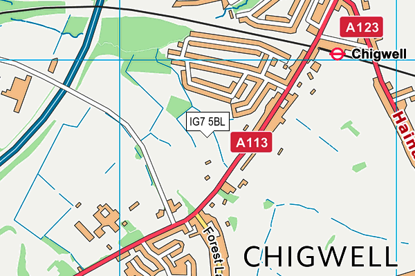IG7 5BL map - OS VectorMap District (Ordnance Survey) IG7 5BL map - OS VectorMap District (Ordnance Survey)