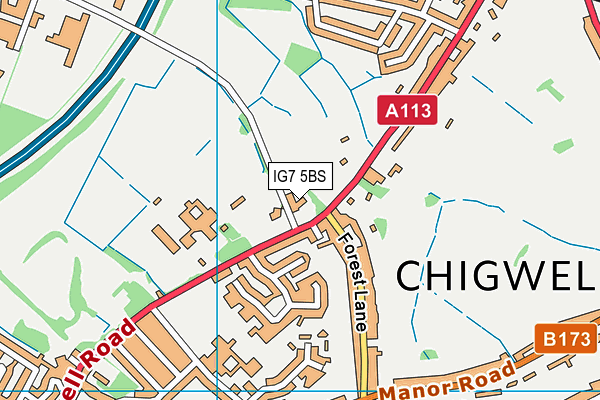 IG7 5BS map - OS VectorMap District (Ordnance Survey) IG7 5BS map - OS VectorMap District (Ordnance Survey)