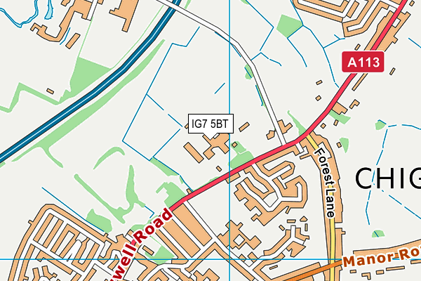 IG7 5BT map - OS VectorMap District (Ordnance Survey) IG7 5BT map - OS VectorMap District (Ordnance Survey)