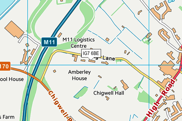 IG7 6BE map - OS VectorMap District (Ordnance Survey) IG7 6BE map - OS VectorMap District (Ordnance Survey)