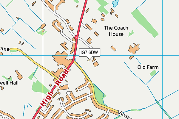 IG7 6DW map - OS VectorMap District (Ordnance Survey) IG7 6DW map - OS VectorMap District (Ordnance Survey)