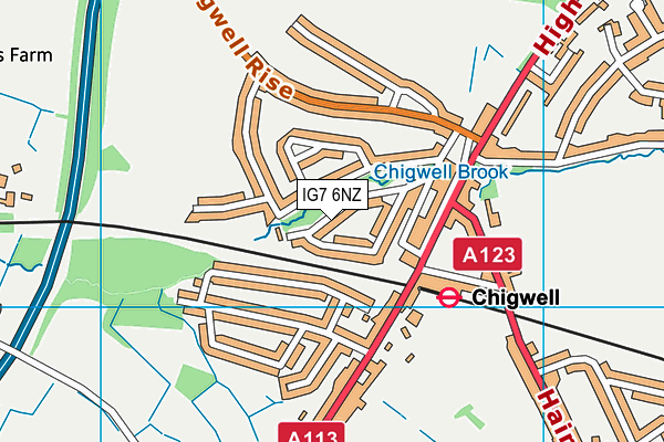 IG7 6NZ map - OS VectorMap District (Ordnance Survey) IG7 6NZ map - OS VectorMap District (Ordnance Survey)