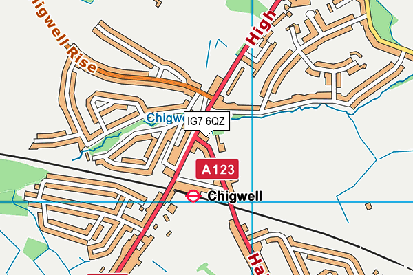 IG7 6QZ map - OS VectorMap District (Ordnance Survey) IG7 6QZ map - OS VectorMap District (Ordnance Survey)