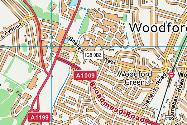 IG8 0BZ map - OS VectorMap District (Ordnance Survey) IG8 0BZ map - OS VectorMap District (Ordnance Survey)
