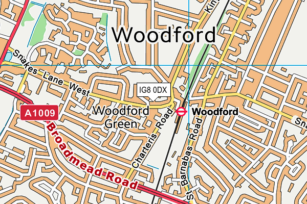IG8 0DX map - OS VectorMap District (Ordnance Survey) IG8 0DX map - OS VectorMap District (Ordnance Survey)