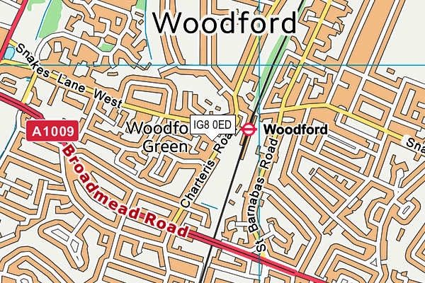IG8 0ED map - OS VectorMap District (Ordnance Survey) IG8 0ED map - OS VectorMap District (Ordnance Survey)