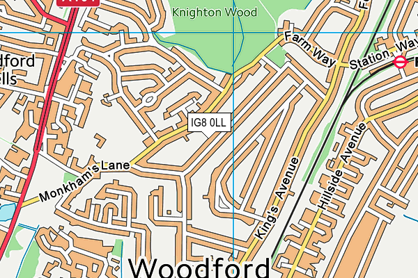 IG8 0LL map - OS VectorMap District (Ordnance Survey) IG8 0LL map - OS VectorMap District (Ordnance Survey)