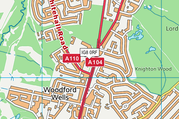 IG8 0RF map - OS VectorMap District (Ordnance Survey) IG8 0RF map - OS VectorMap District (Ordnance Survey)