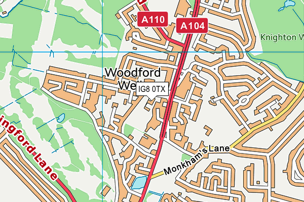 IG8 0TX map - OS VectorMap District (Ordnance Survey) IG8 0TX map - OS VectorMap District (Ordnance Survey)