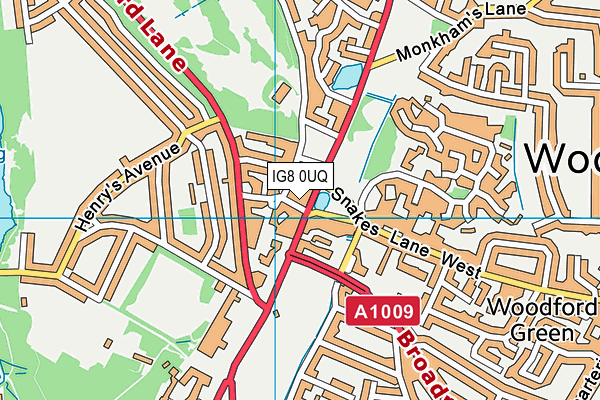 IG8 0UQ map - OS VectorMap District (Ordnance Survey) IG8 0UQ map - OS VectorMap District (Ordnance Survey)