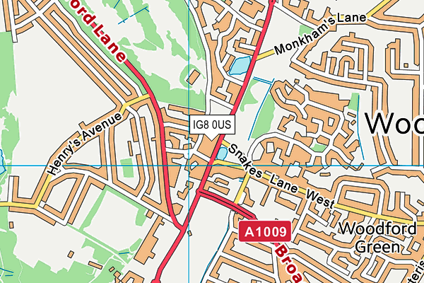 IG8 0US map - OS VectorMap District (Ordnance Survey) IG8 0US map - OS VectorMap District (Ordnance Survey)
