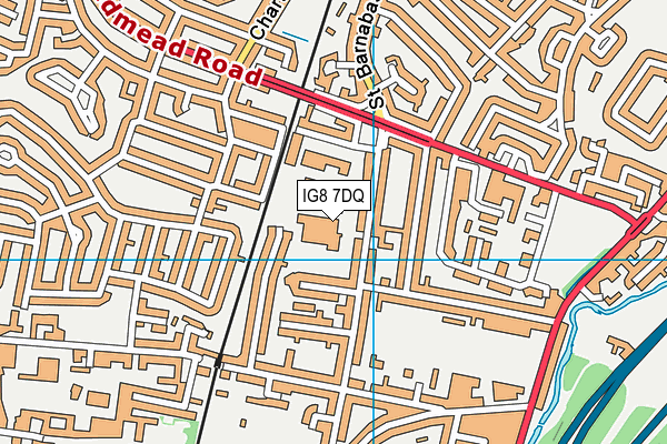 IG8 7DQ map - OS VectorMap District (Ordnance Survey) IG8 7DQ map - OS VectorMap District (Ordnance Survey)