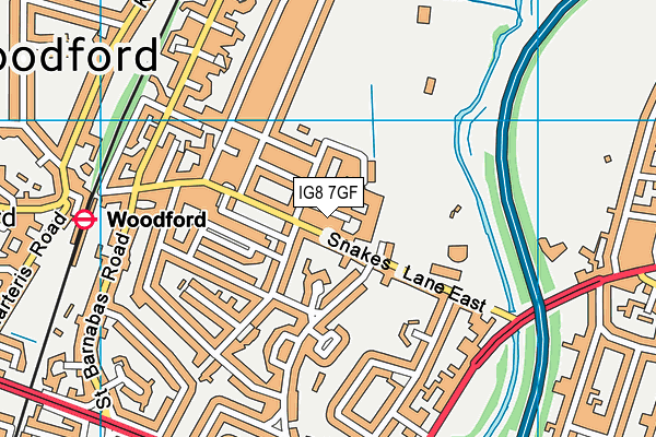 IG8 7GF map - OS VectorMap District (Ordnance Survey) IG8 7GF map - OS VectorMap District (Ordnance Survey)