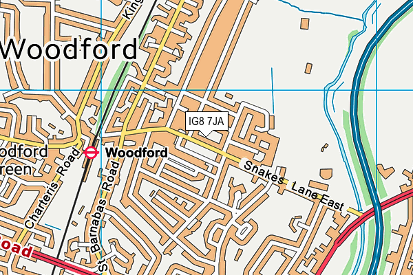 IG8 7JA map - OS VectorMap District (Ordnance Survey) IG8 7JA map - OS VectorMap District (Ordnance Survey)