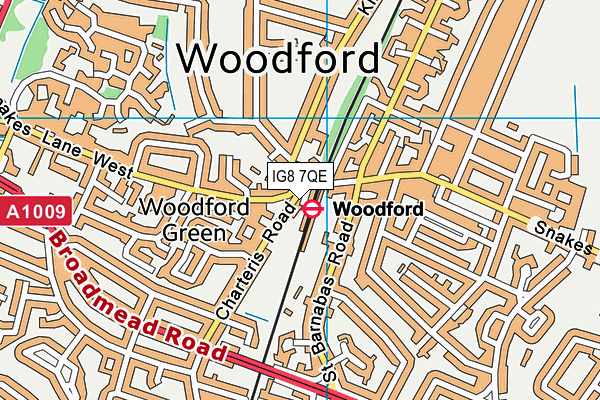 IG8 7QE map - OS VectorMap District (Ordnance Survey) IG8 7QE map - OS VectorMap District (Ordnance Survey)