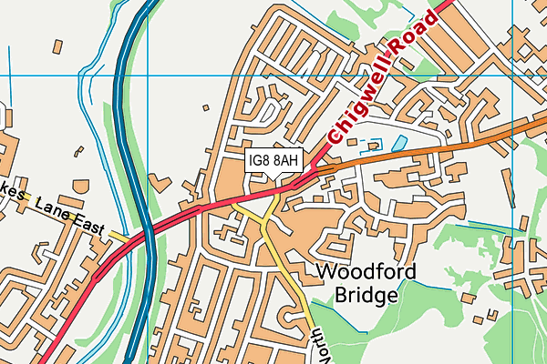 IG8 8AH map - OS VectorMap District (Ordnance Survey) IG8 8AH map - OS VectorMap District (Ordnance Survey)