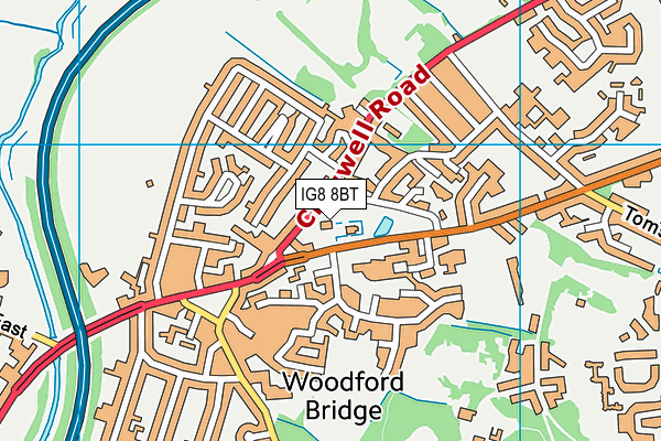 IG8 8BT map - OS VectorMap District (Ordnance Survey) IG8 8BT map - OS VectorMap District (Ordnance Survey)