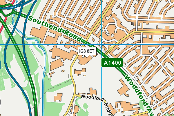 IG8 8ET map - OS VectorMap District (Ordnance Survey) IG8 8ET map - OS VectorMap District (Ordnance Survey)