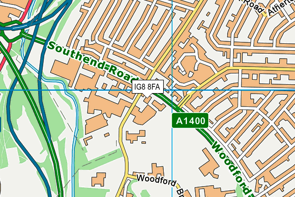 IG8 8FA map - OS VectorMap District (Ordnance Survey) IG8 8FA map - OS VectorMap District (Ordnance Survey)