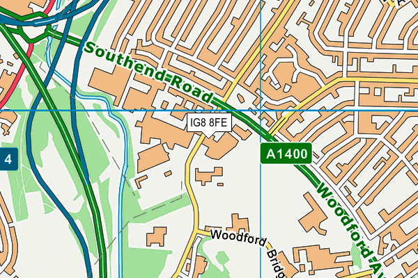 IG8 8FE map - OS VectorMap District (Ordnance Survey) IG8 8FE map - OS VectorMap District (Ordnance Survey)