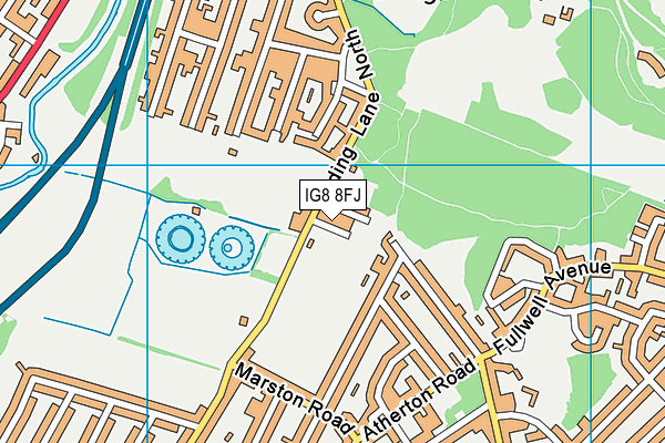 IG8 8FJ map - OS VectorMap District (Ordnance Survey) IG8 8FJ map - OS VectorMap District (Ordnance Survey)
